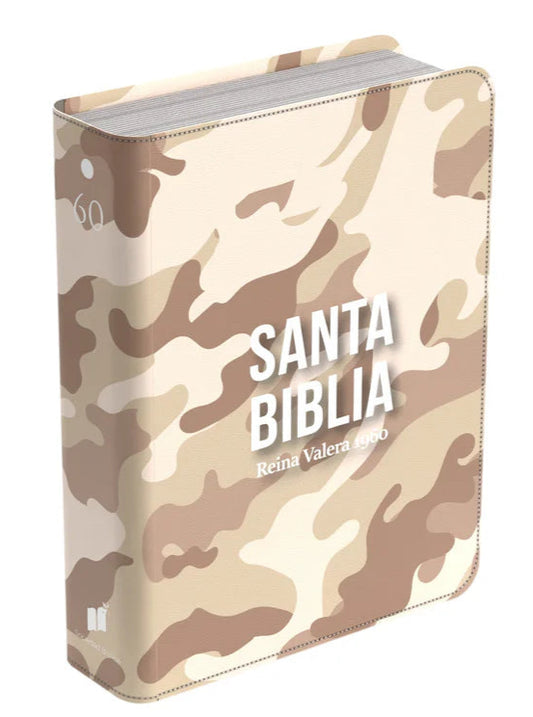 Biblia Compacta Camuflaje Desierto Arena RVR60 – Imitación Piel