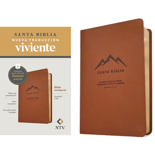 Biblia edición compacta NTV con Filament – Café – SentiPiel