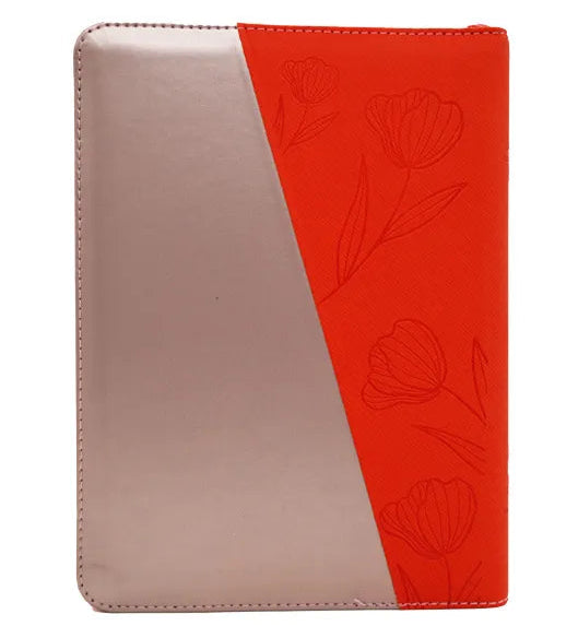 Biblia grande letra gigante RVR60  con cierre– QR Naranja Champagne