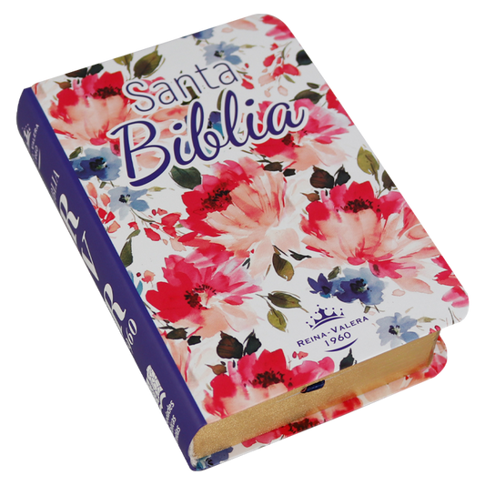 Biblia mini bolsillo semiflexible RVR60 – Flores blanco