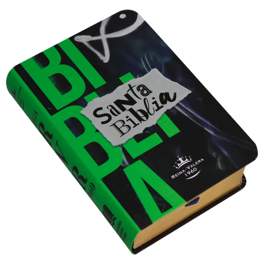 Biblia mini bolsillo semiflexible RVR60 – Negro verde