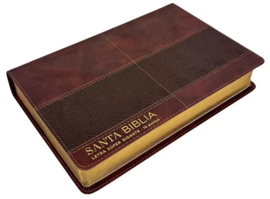 Biblia Éfeso RVR60 Super Gigante Letra 19 Puntos Café Geométrico/ Mundo Biblia