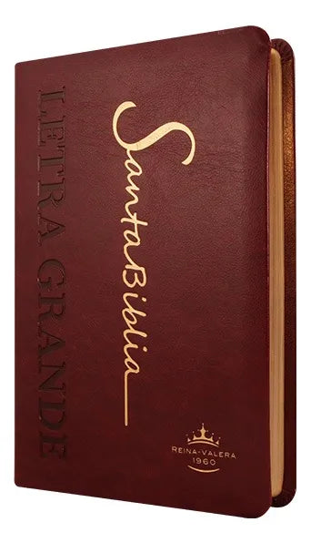 Biblia mediana letra grande RVR60, Imitación Piel – Vino cursiva