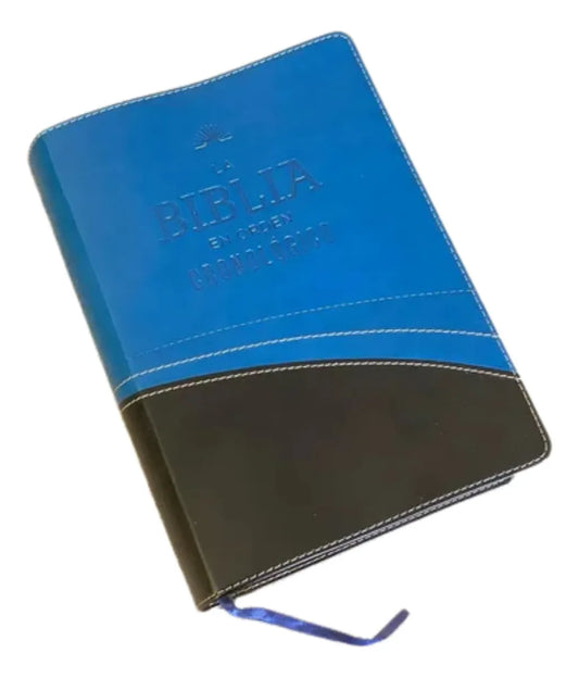 Biblia en orden cronológico RVR60, Imitación Piel – Dúo azul/negro