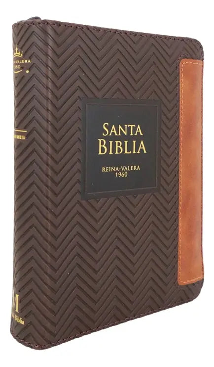 Biblia de Bolsillo Con Cierre RV1960, Imit Piel Duotono Café Con Índice