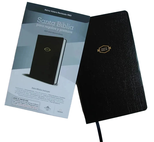Biblia regalos y premios RVR60 – Negro – Imitación Piel/ Origen