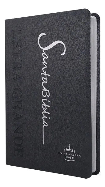 Biblia mediana letra grande RVR60 – Imitación Piel – Gris cursiva