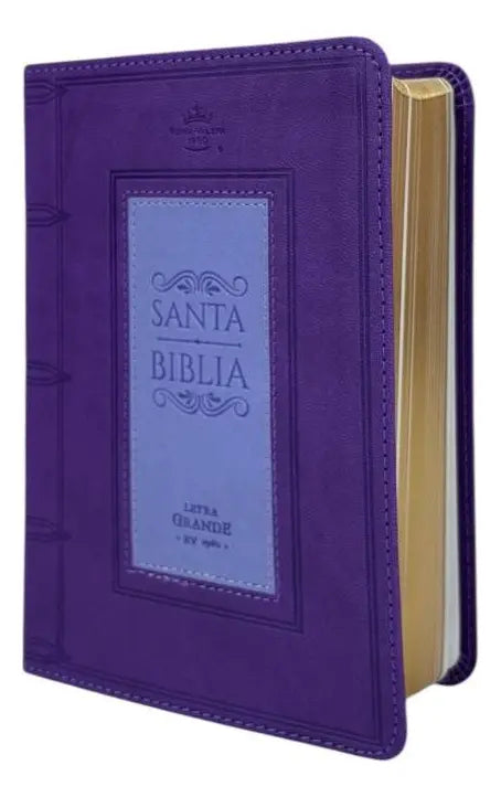 Biblia Portátil Letra Grande 12 Puntos RV1960, Imit Piel Lila Cuadrado