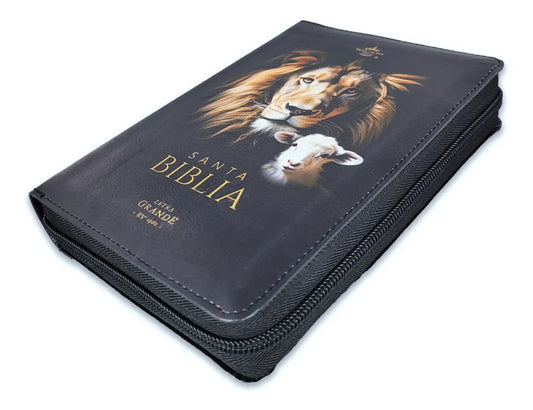 Biblia RVR1960 Imit Piel- Cordero León Letra 10 Puntos Cierre- Índice
