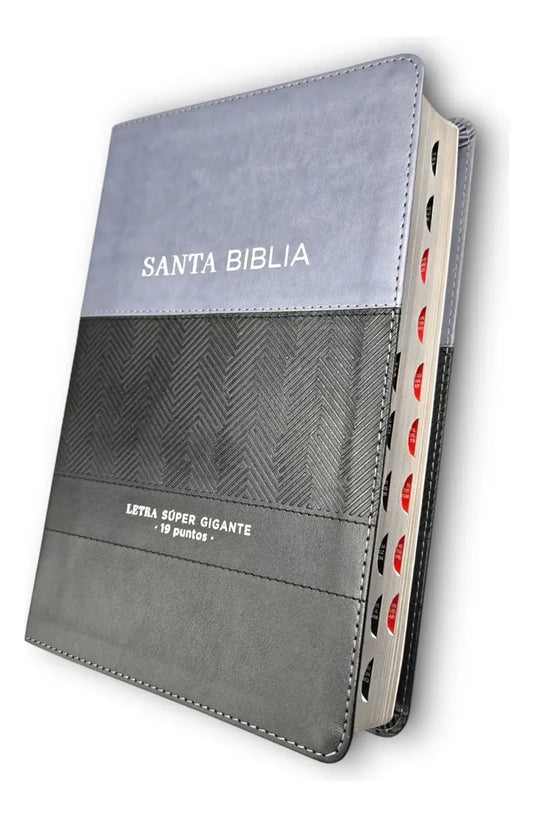 Biblia Éfeso Letra Súper Gigante 19 puntos RV1960, Imit Piel Negro Geométrico Con Indice/ Mundo Biblia
