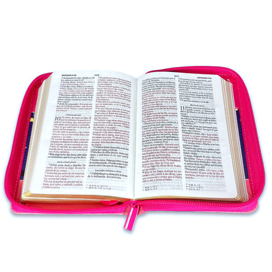 Biblia de Bolsillo con Cierre RV1960 imit piel fuscia búho