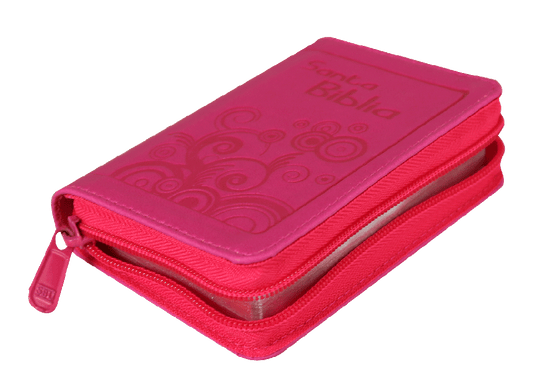 Biblia Mini Bolsillo Fucsia / Canto Plateado / Cierre / RV1960