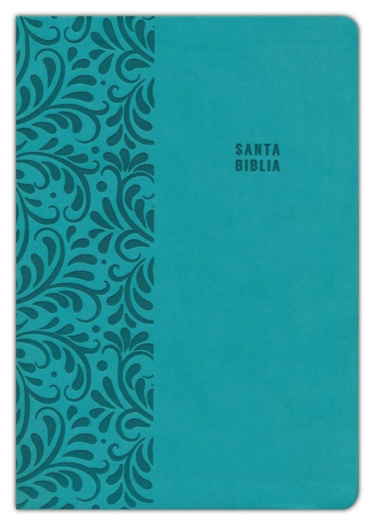 Biblia Reina Valera 1909 letra super gigante / aguamarina, imitación piel