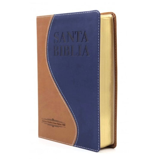 Biblia Reina Valera 1909 Marrón/azul oscuro Imitación piel