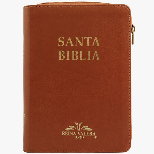 Biblia Reina Valera 1909 Mediana/ café con cierre