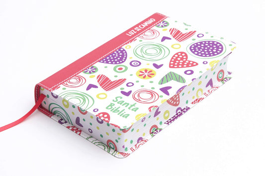 Biblia Nueva Versión Internacional, luz en mi camino / corazones multicolor