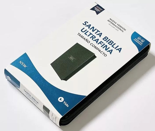 Biblia Nueva Versión Internacional, Revision 2022 tam. compacto con cierre / verde imitacon piel