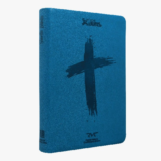 Biblia Reina Valera Contemporánea, mediana letra grande / agua marina imitación piel