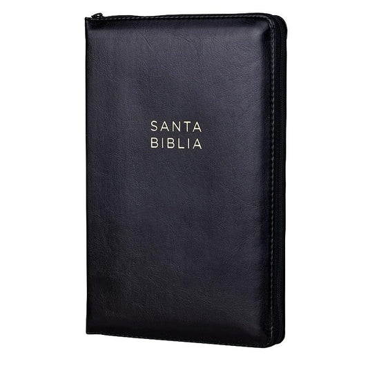Santa Biblia NBLA Ultrafina letra grande tamaño manual con cierre / Negro