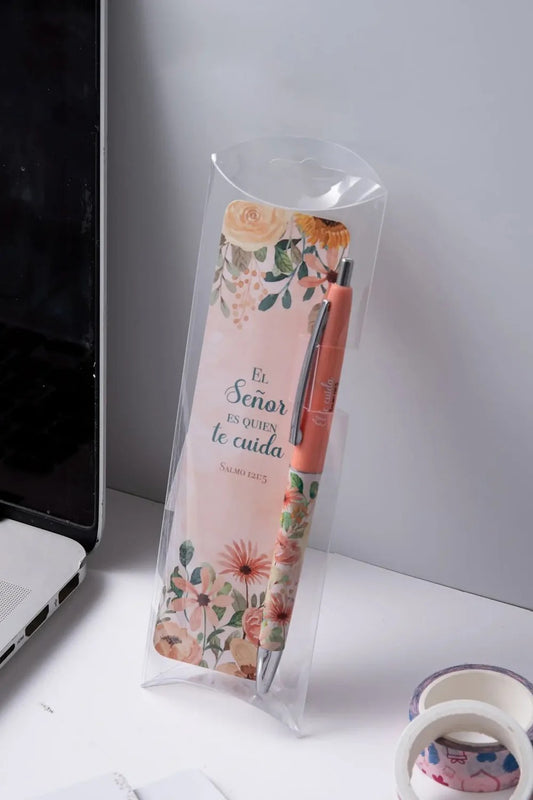 Pack bolígrafo con separador de libro / El Señor es quien te cuida