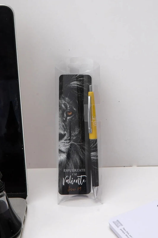 Pack bolígrafo con separador de libro / Esfuérzate y se valiente