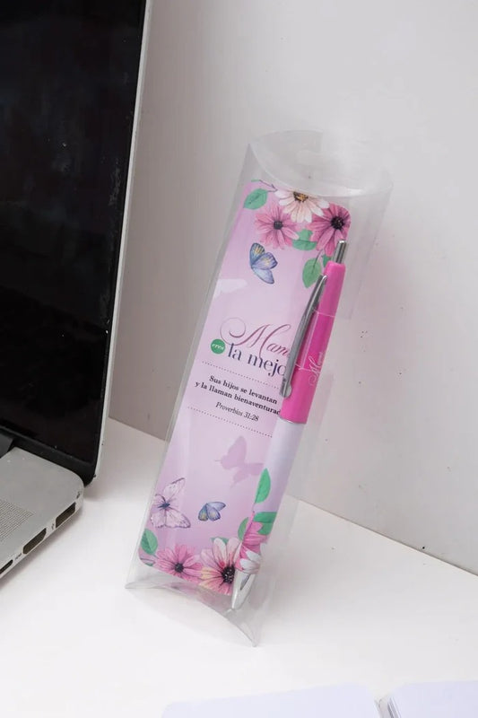 Pack bolígrafo con separador de libro / Mama eres la mejor