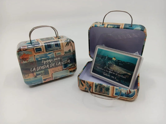 Caja de promesas maleta metálica / Equipaje para la senda de la vida