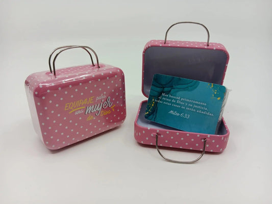 Caja de promesas maleta metálica / Equipaje para una mujer de Dios