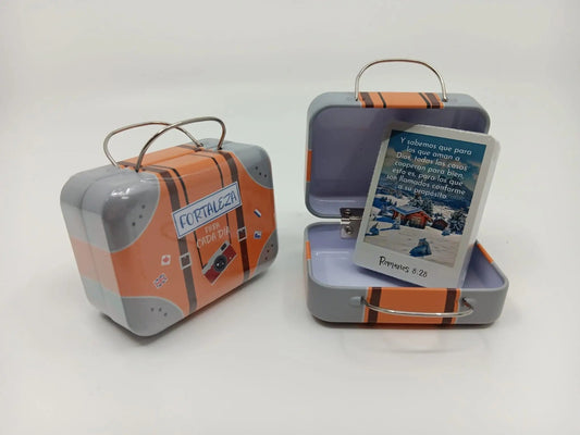 Caja de promesas maleta metálica / Fortaleza para cada día
