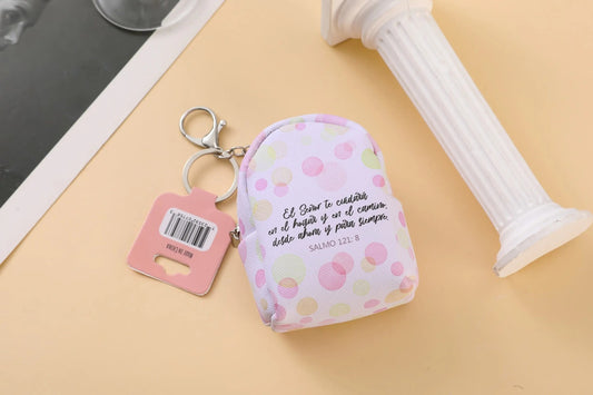 Llavero mochila, monedero / El señor te cuidará