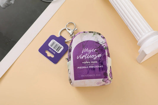 Llavero mochila, monedero / Mujer virtuosa