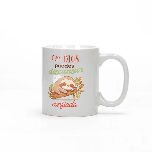 Taza colección comparte 12 oz / Con Dios puedes descansar