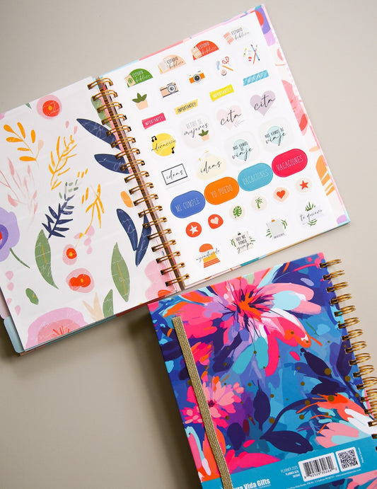 Planner 2025 Flores Azul