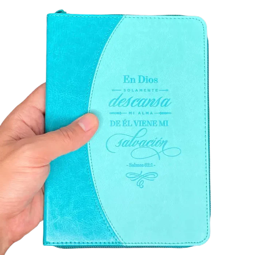 Libreta imitación piel turquesa con cierre