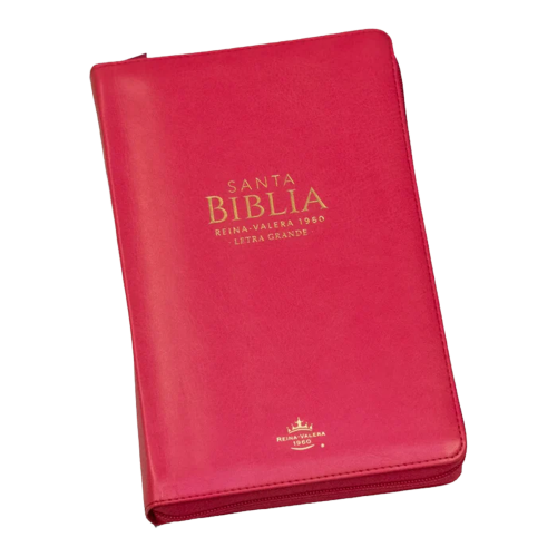 Biblia letra grande con cierre fiucsa RV1960