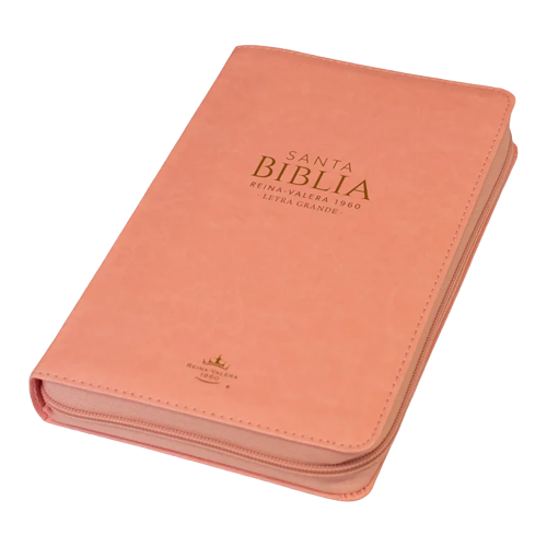 Biblia letra grande con cierre rosa RV1960