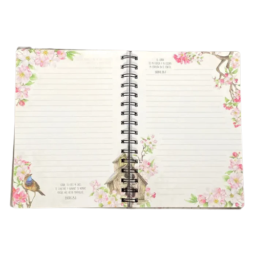 Libreta transparente con anillas. Colección Primavera. Tus obras