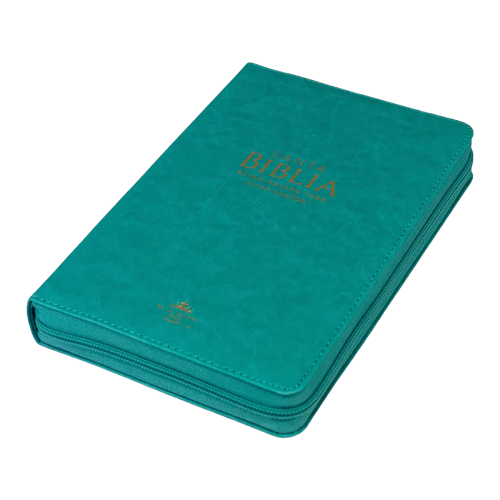 Biblia letra grande con cierre turquesa RV1960