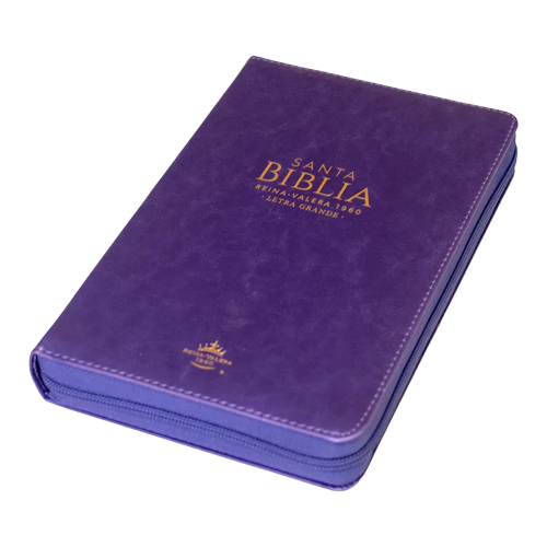 Biblia letra grande con cierre morada RV1960
