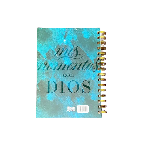 Libreta devocional con anillas: Mis momentos con Dios. Modelo Elegancia Azul