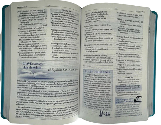 Biblia El campo de batalla de la mente RVR60 – Turquesa – Imitación Piel